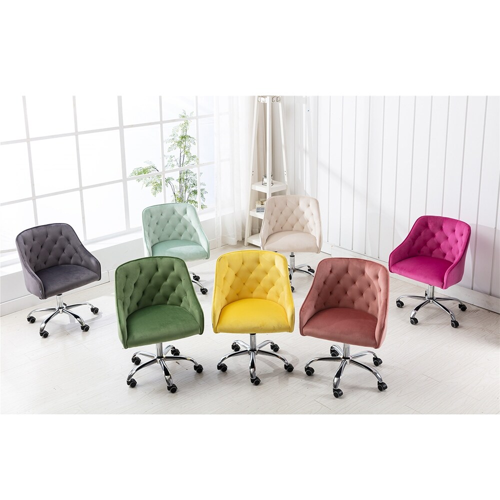 Modern Velvet Swivel Shell Chair for Living Room/ Modern Leisure office Chair Adjustable Lift Height