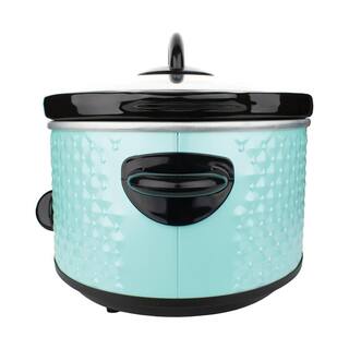 Brentwood Appliances Diamond 3.5 Qt. Blue Slow Cooker with Tempered Glass Lid 985114777M