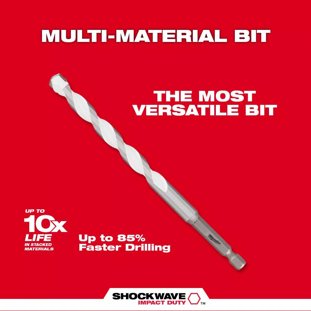 Milwaukee 5/16 in. x 4 in. x 6 in. SHOCKWAVE Carbide Multi-Material Drill Bit and#8211; XDC Depot