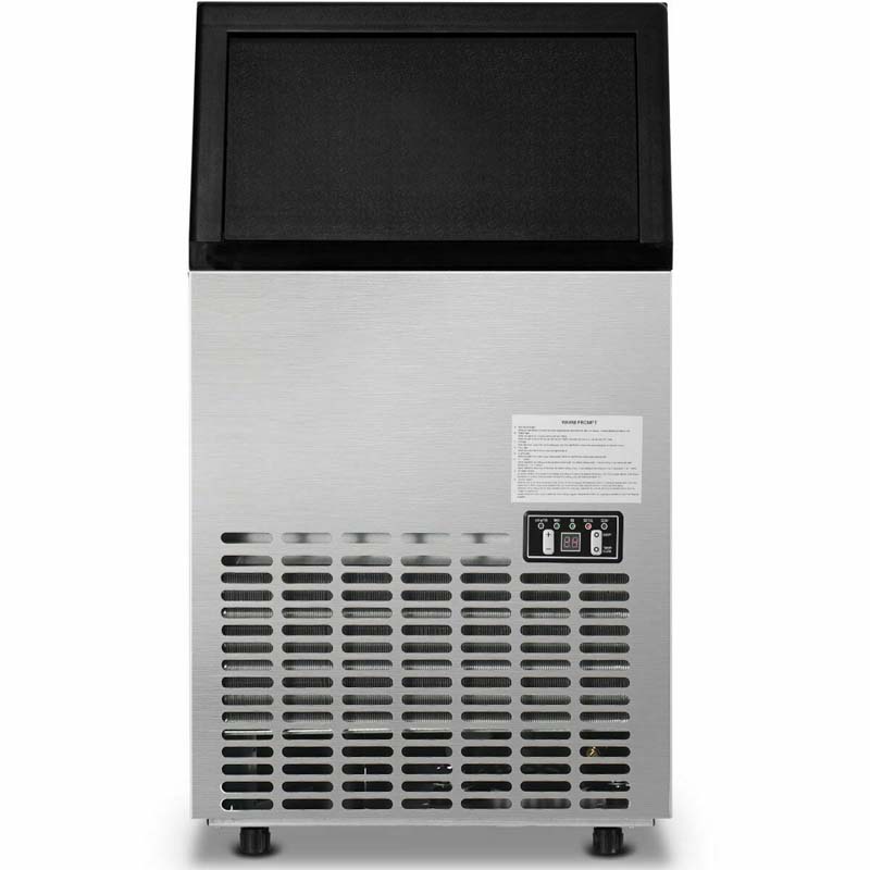 110LBS/24H Commercial Ice Maker with 33LBS Storage Capacity, Free-Standing Ice Machine