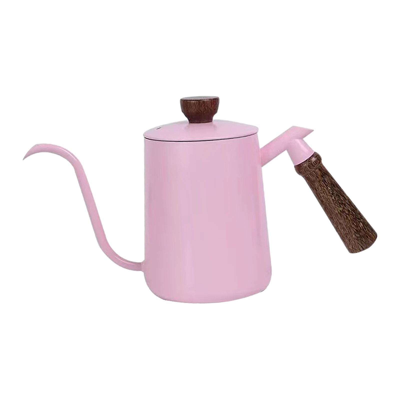 600ml Pour Over Kettle Hand Brewing Coffee Kettle For Indoor Outdoor Kitchen Pink