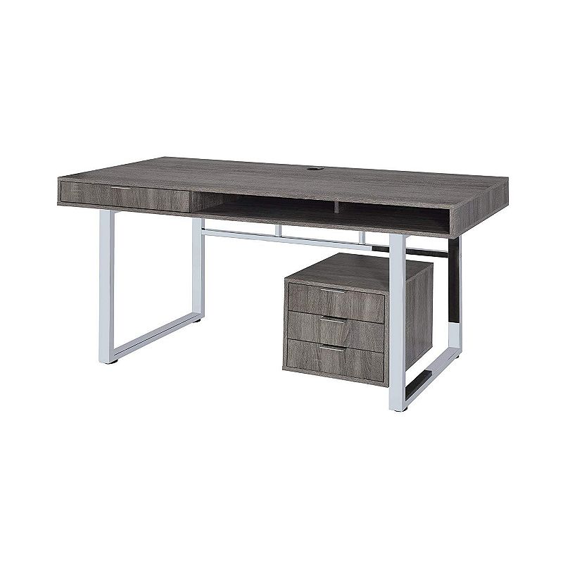 Elegant Contemporary Style Wooden Writing Desk， Gray