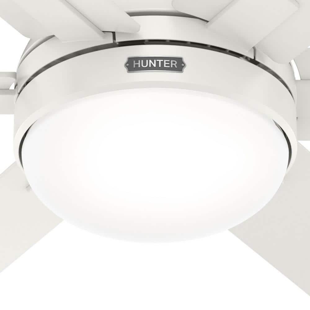 Hunter Hardaway 44 in Indoor Fresh White Ceiling Fan with Light Kit and Remote