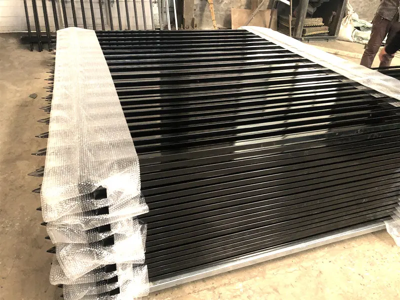 Powder coated Australia aluminium  2 rails spear top flat bottom welded metal pool fence panels 1200mm x 2400mm