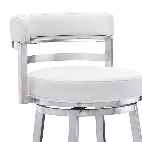 Madrid Bar Stool with 360-Degree Swivel， White