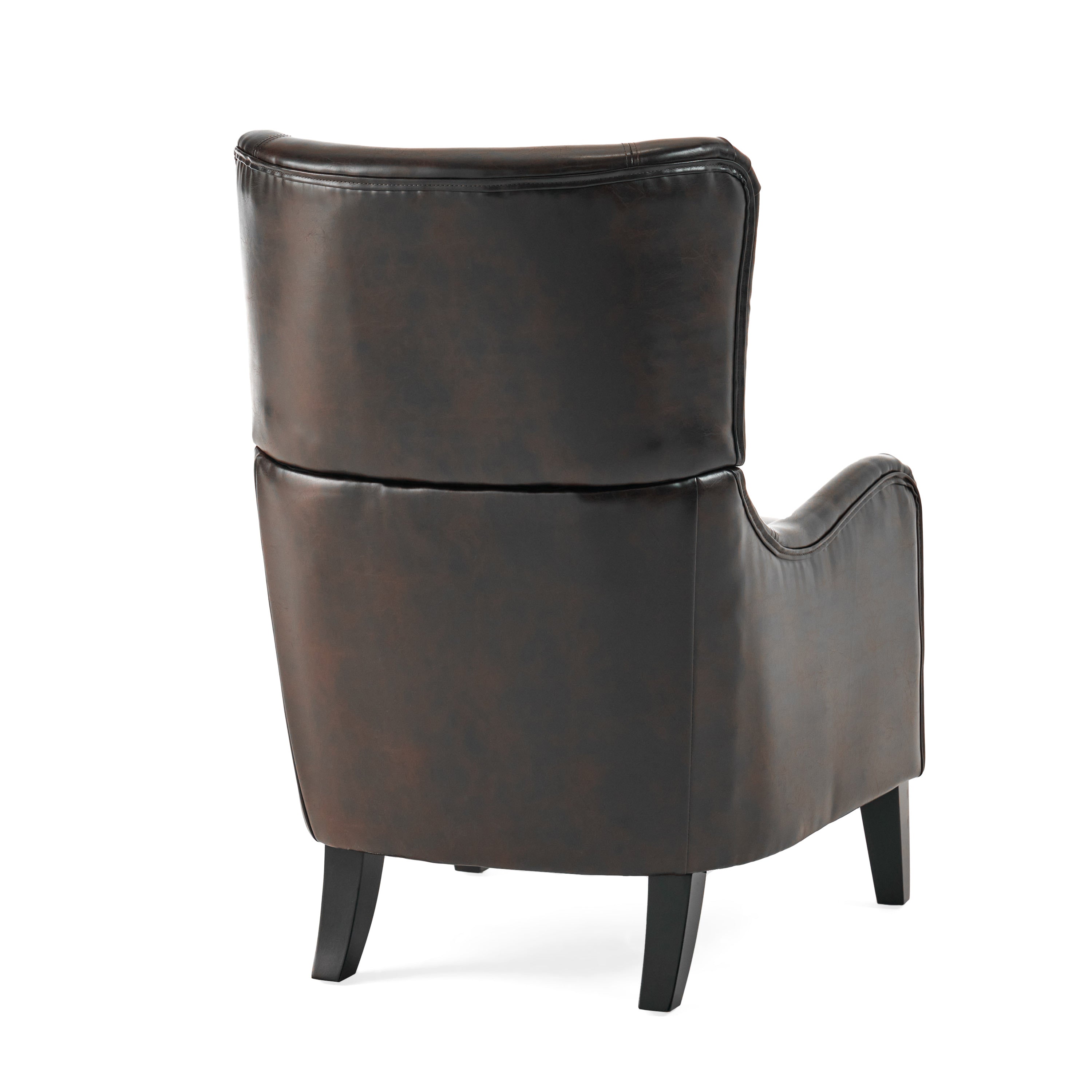 Alden Leather High Back Wingback Armchair