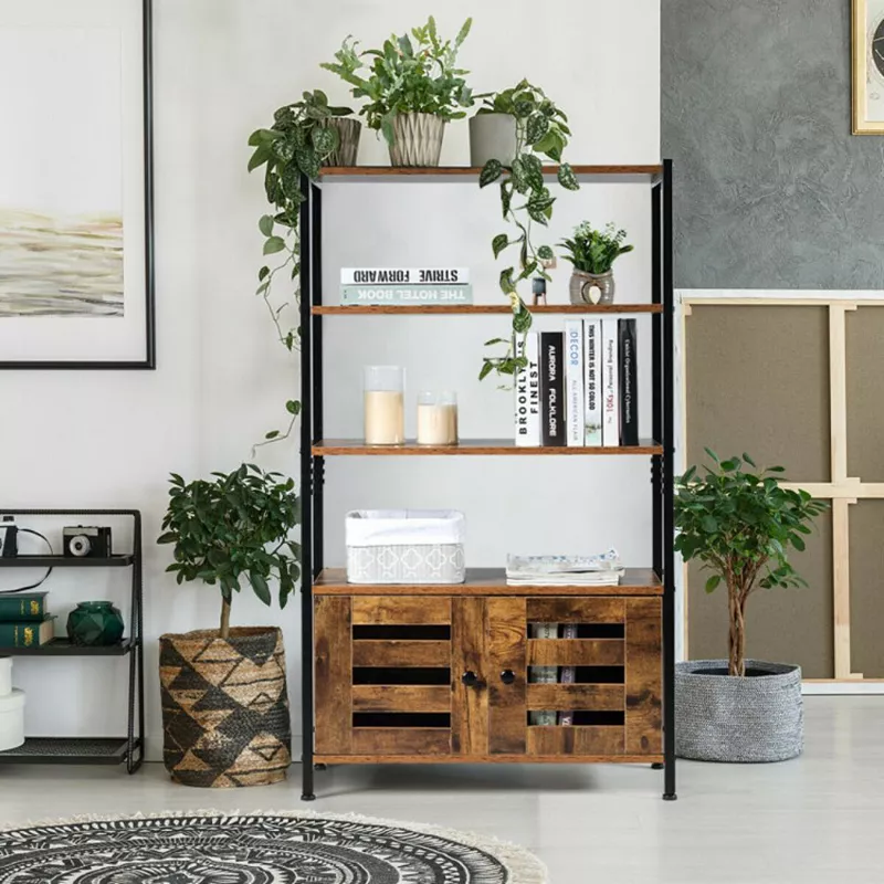 Hivago Industrial Storage Shelf with 2 Shutter Doors