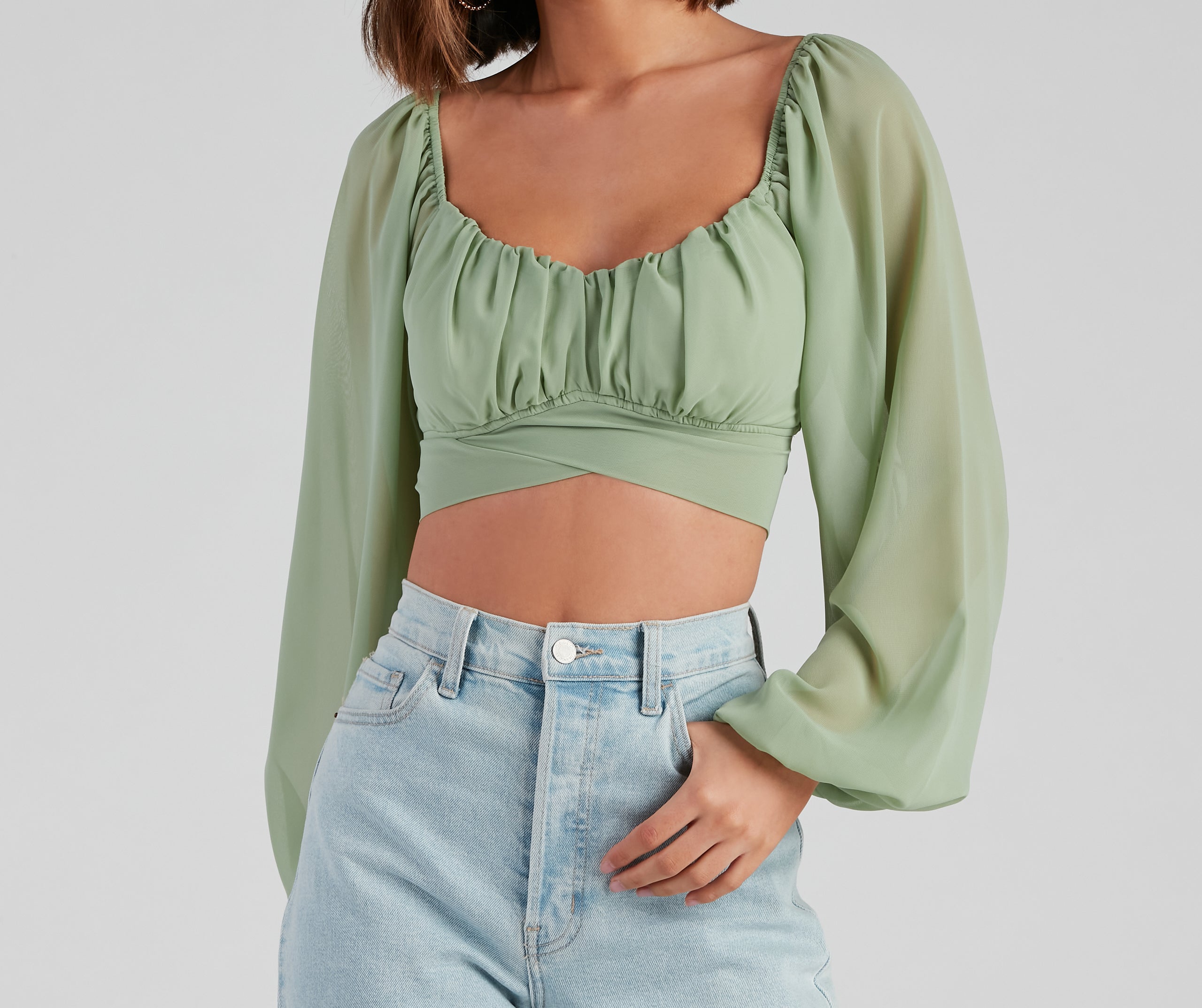 Such A Daydream Chiffon Crop Top