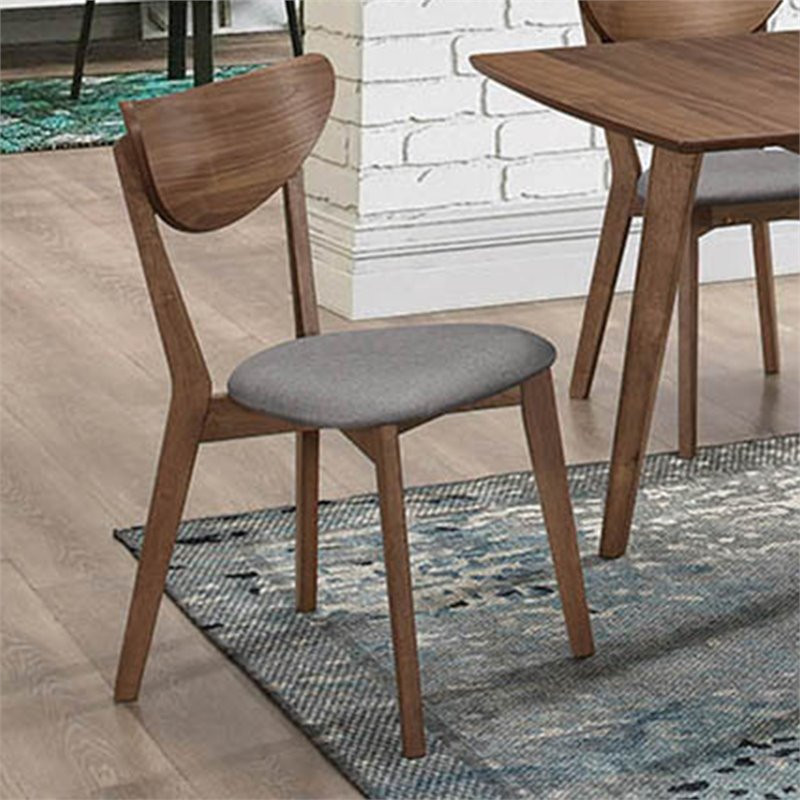 Coaster Alfredo Open Back Wood Dining Chairs in Walnut   Midcentury   Dining Chairs   by Homesquare  Houzz