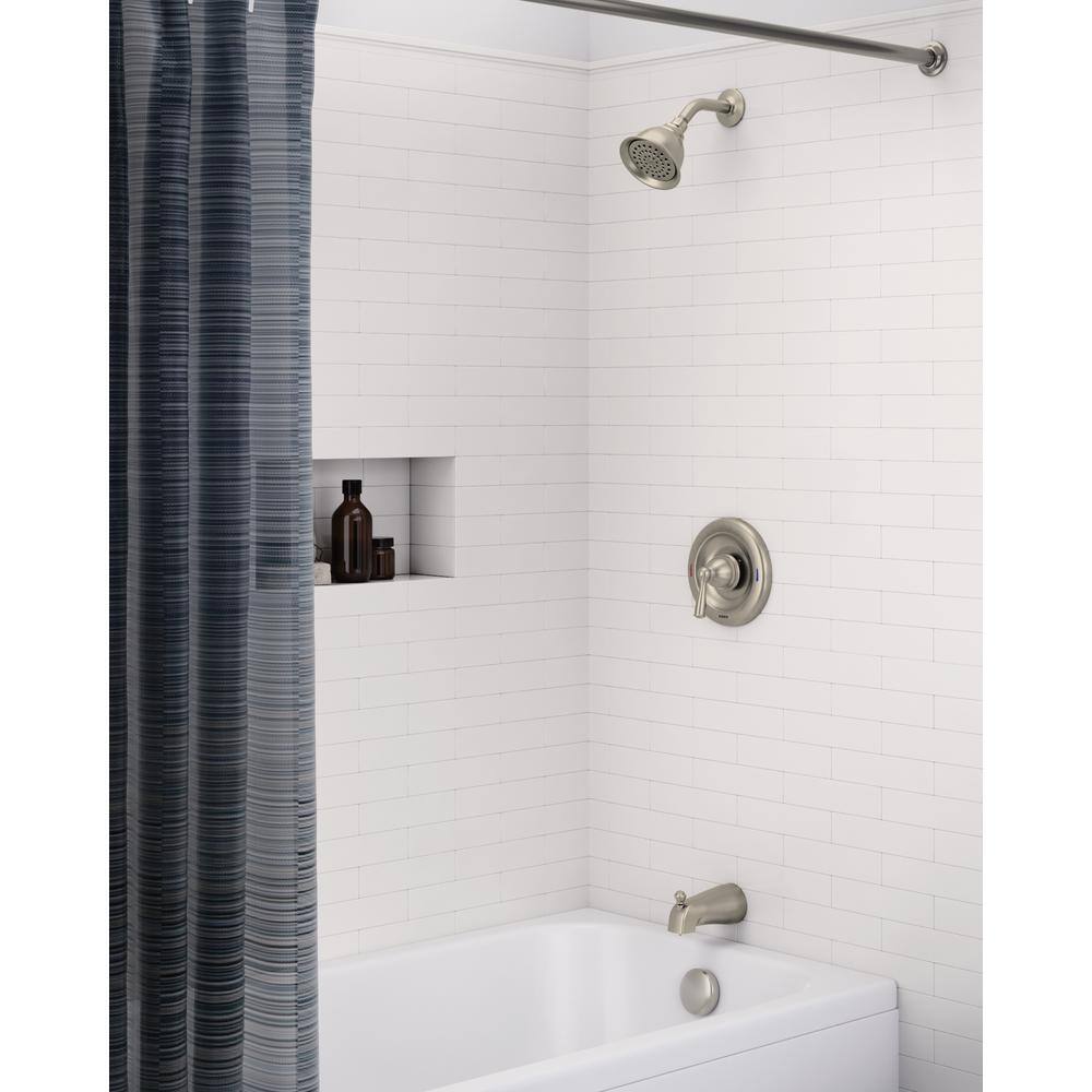 MOEN Banbury Single-Handle 1-Spray 1.75 GPM Tub and Shower Faucet in Spot Resist Brushed Nickel (Valve Included) 82910SRN