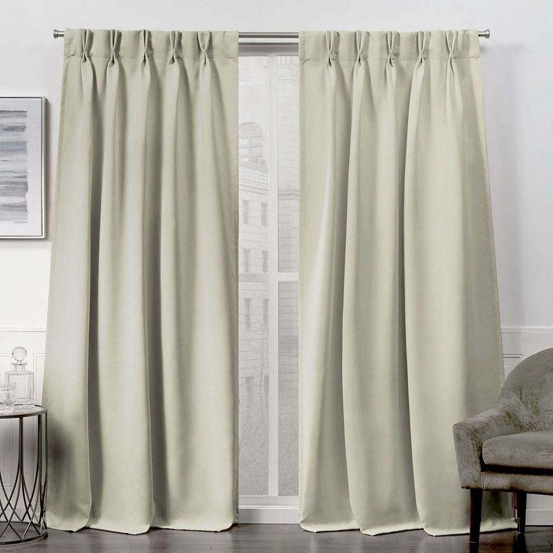 Exclusive Home 2-pack Sateen Twill Woven Blackout Pinch Pleat Window Curtains