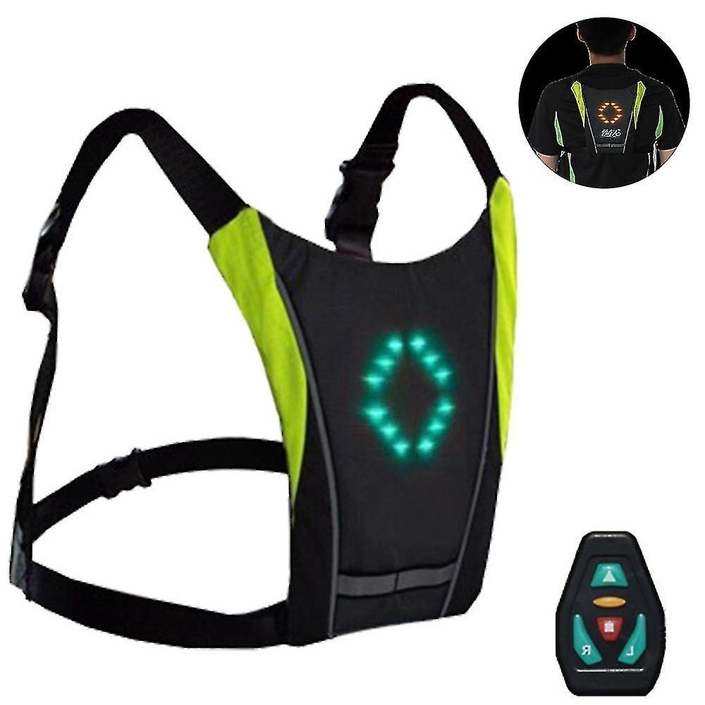 1 Pcs Turn Signal Vest Bike Pack Guiding Light Reflective Luminous Saf