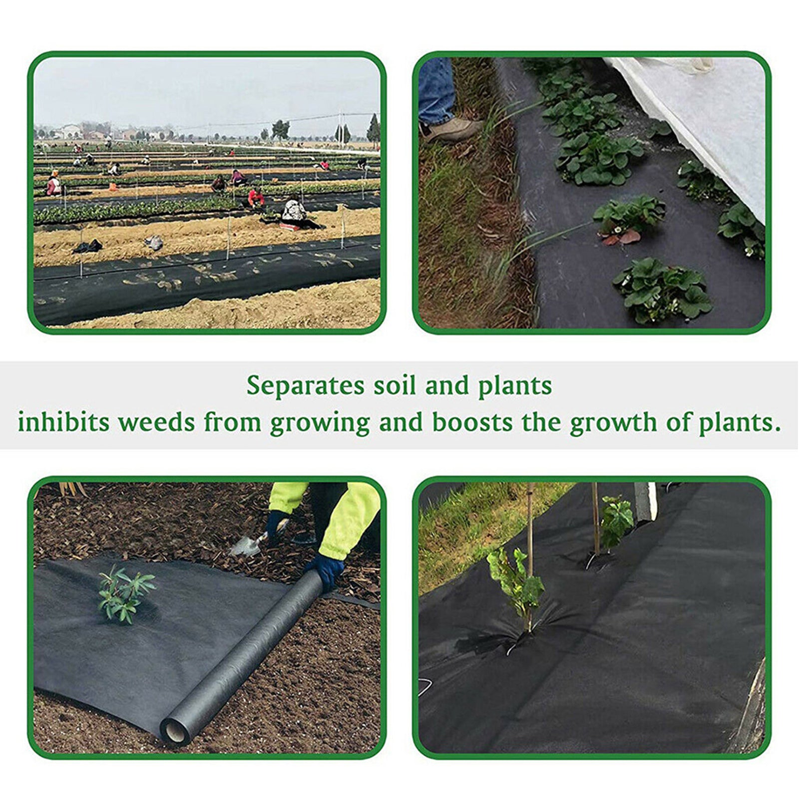 Weed Control Fabric Ground Cover Degradable Film Non Woven Weeding Cloth Black Landscape Mat Heavy Duty Garden Supplies