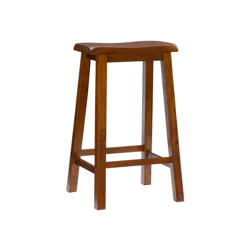 Laurell Backless Rustic Farmhouse Saddle Bar Stool