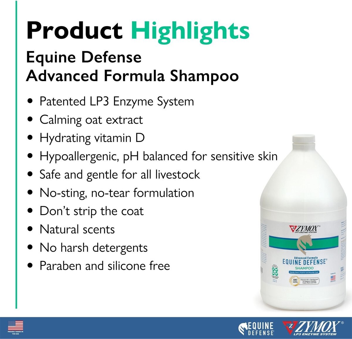 Zymox Equine Defense Advanced Formula Horse Shampoo