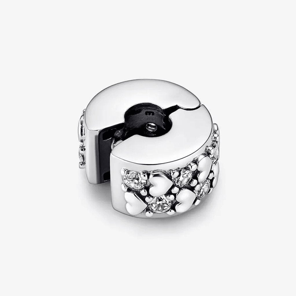 PANDORA  Infinite Hearts Sparkling Clip Charm