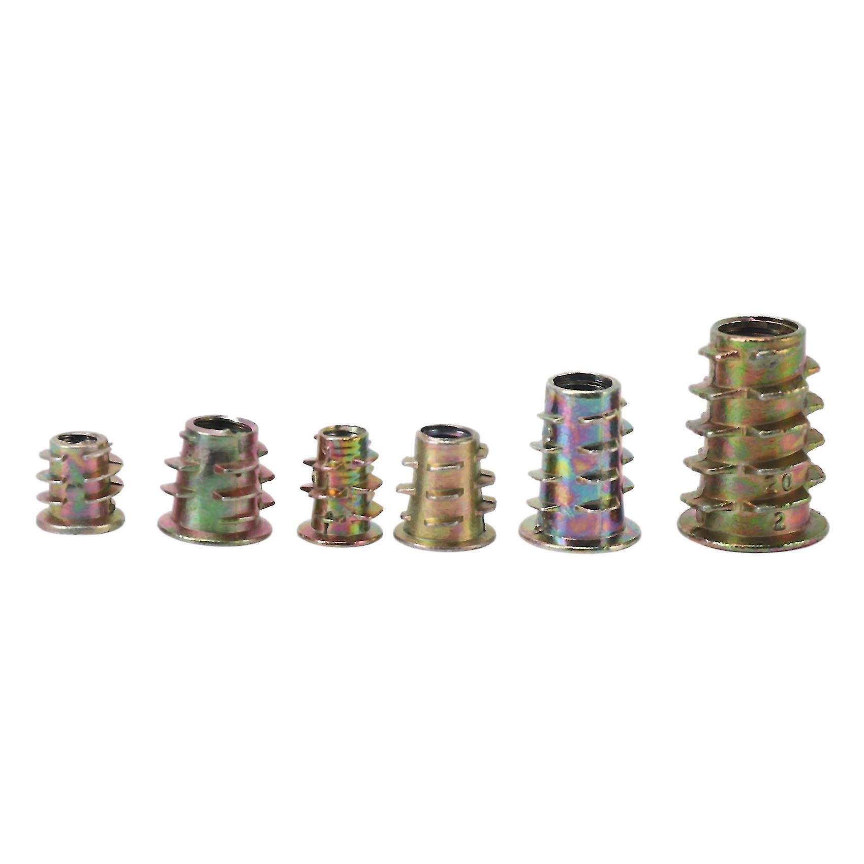 Threaded Inserts Nuts， Wood Insert Assortment Tool Kit， M4/m5/m6/m8 Furniture Screw Inserts Bolt Fa