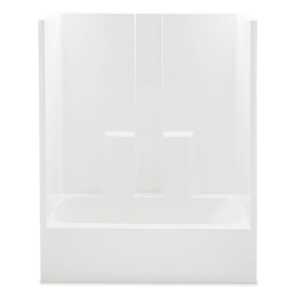 Aquatic Everyday 60 in. x 30 in. x 74 in. 1-Piece Bath and Shower Kit with Left Drain in White 260330ML-WHHD