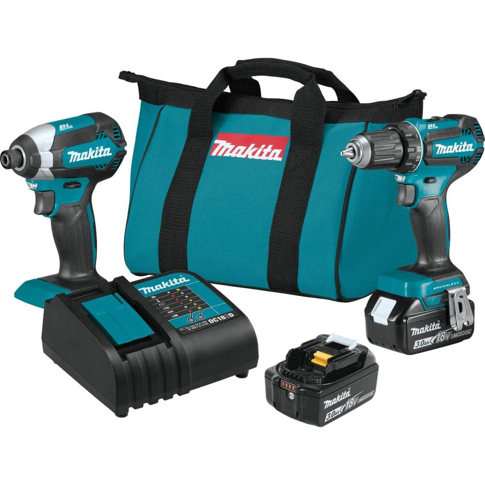 Makita 18V LXT Lithium-Ion Brushless Cordless 2-Pc. Combo Kit (3.0Ah) XT281S from Makita