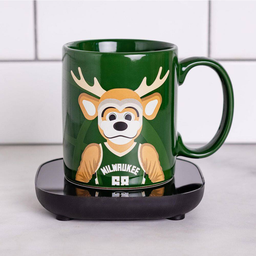 Uncanny Brands NBA MW Bucks Single-Cup Mascot 'Bango' Green Coffee Mug with Warmer for Your Drip Coffee Maker MW1-NBA-BUK-MAS