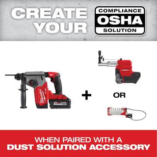 MW M18 FUEL 18V Lithium-Ion Brushless 1-18 in. Cordless SDS-Plus Rotary HammerDust Extractor Kit Two 6.0Ah Batteries 2915-22DE