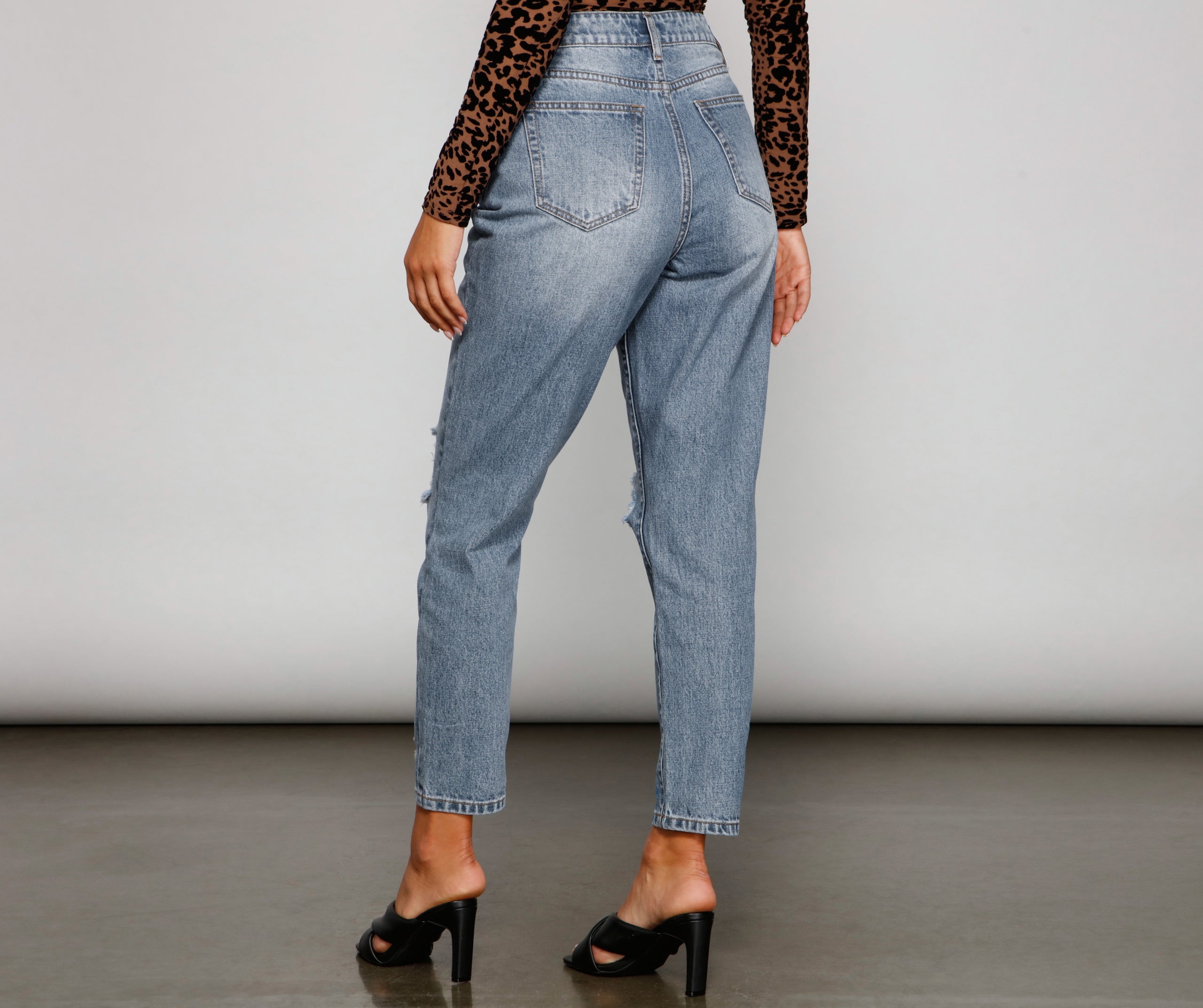 Ella High-Rise Destructed Cropped Jeans