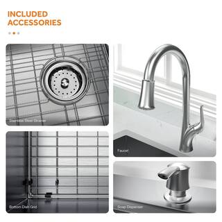 Glacier Bay All-in-One Undermount Stainless Steel 23 in. Kitchen Sink VUR2318PA1