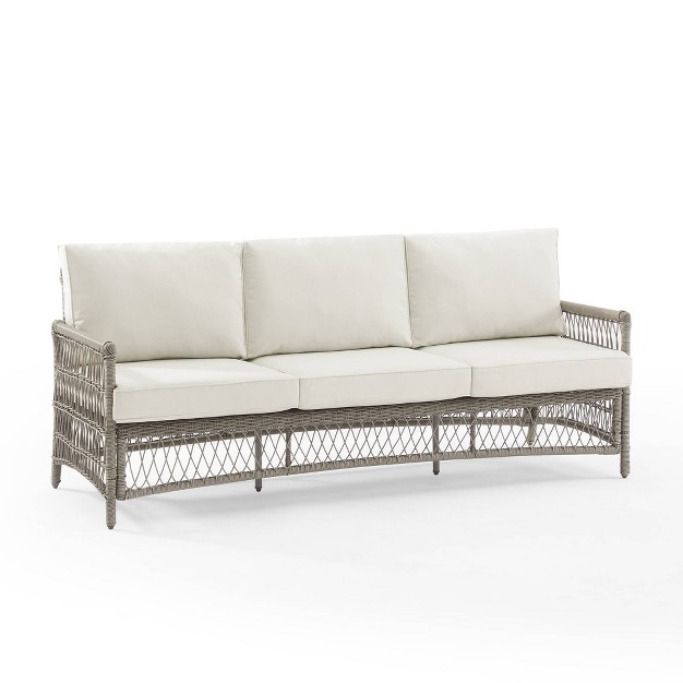 Thatcher Outdoor Steel Sofa Creme driftwood Crosley