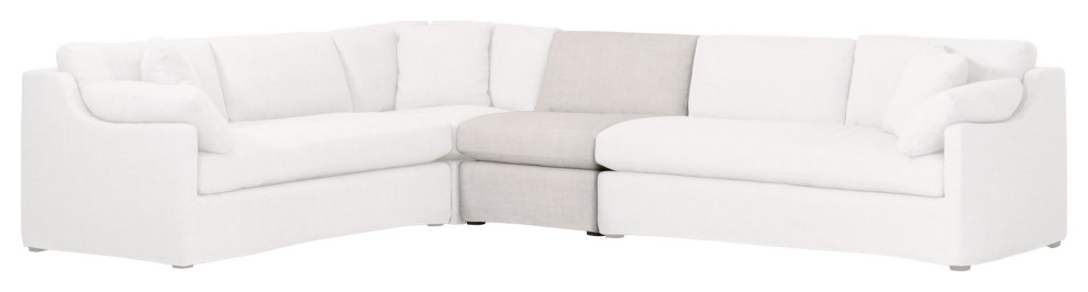 Lena Modular Slipcover 1 Seat Armless Chair   Transitional   Armchairs And Accent Chairs   by Sideboards and Things  Houzz