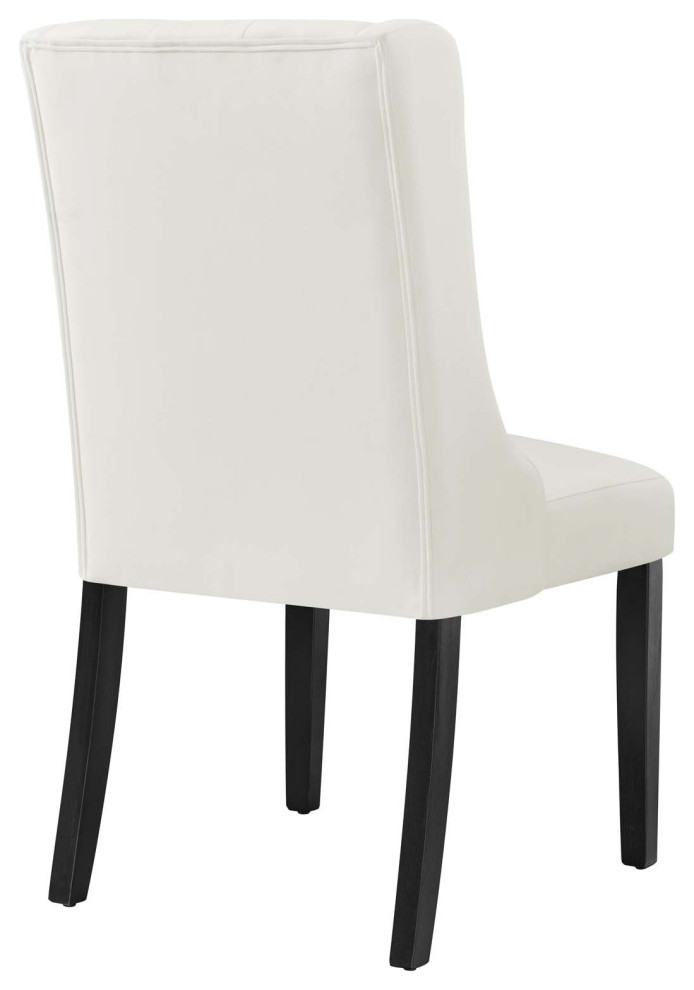 Baronet Performance Velvet Dining Chairs  Set of 2  White   Transitional   Dining Chairs   by First of a Kind USA Inc  Houzz