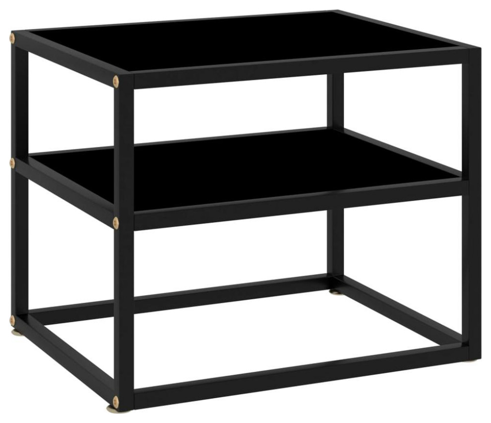 Vidaxl Console Table Black 19.7X15.7X15.7 Tempered Glass 2852   Transitional   Side Tables And End Tables   by vidaXL LLC  Houzz