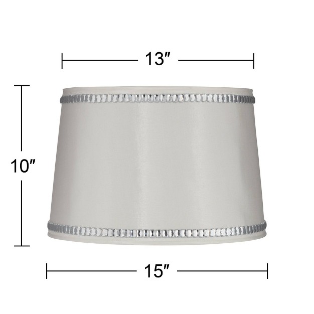 Wide Modern Crystal Beaded White Drum Shade For Dining Room House Foyer Kitchen Island Home