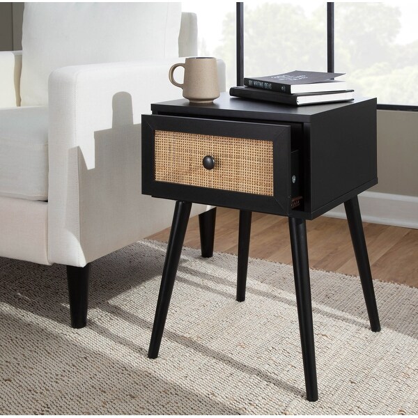 Ailani Side Table with Rattan Accent