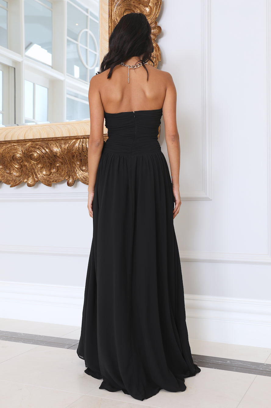 RUNAWAY The Rosette Gown Black