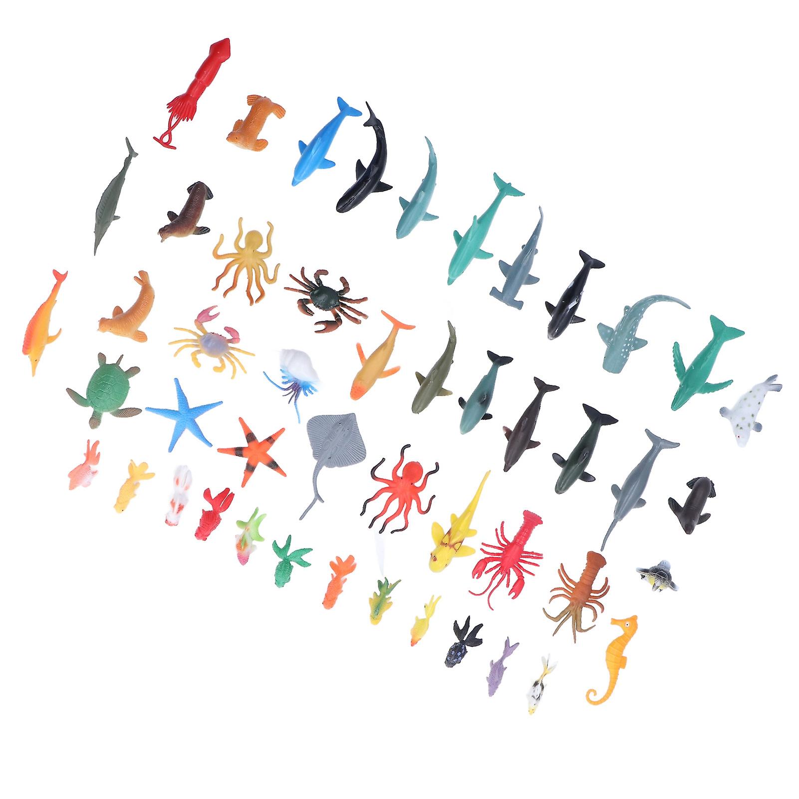 50pcs Sea Animal Figure Simulated Marine Animals Educational Ocean Sea Animal Toy