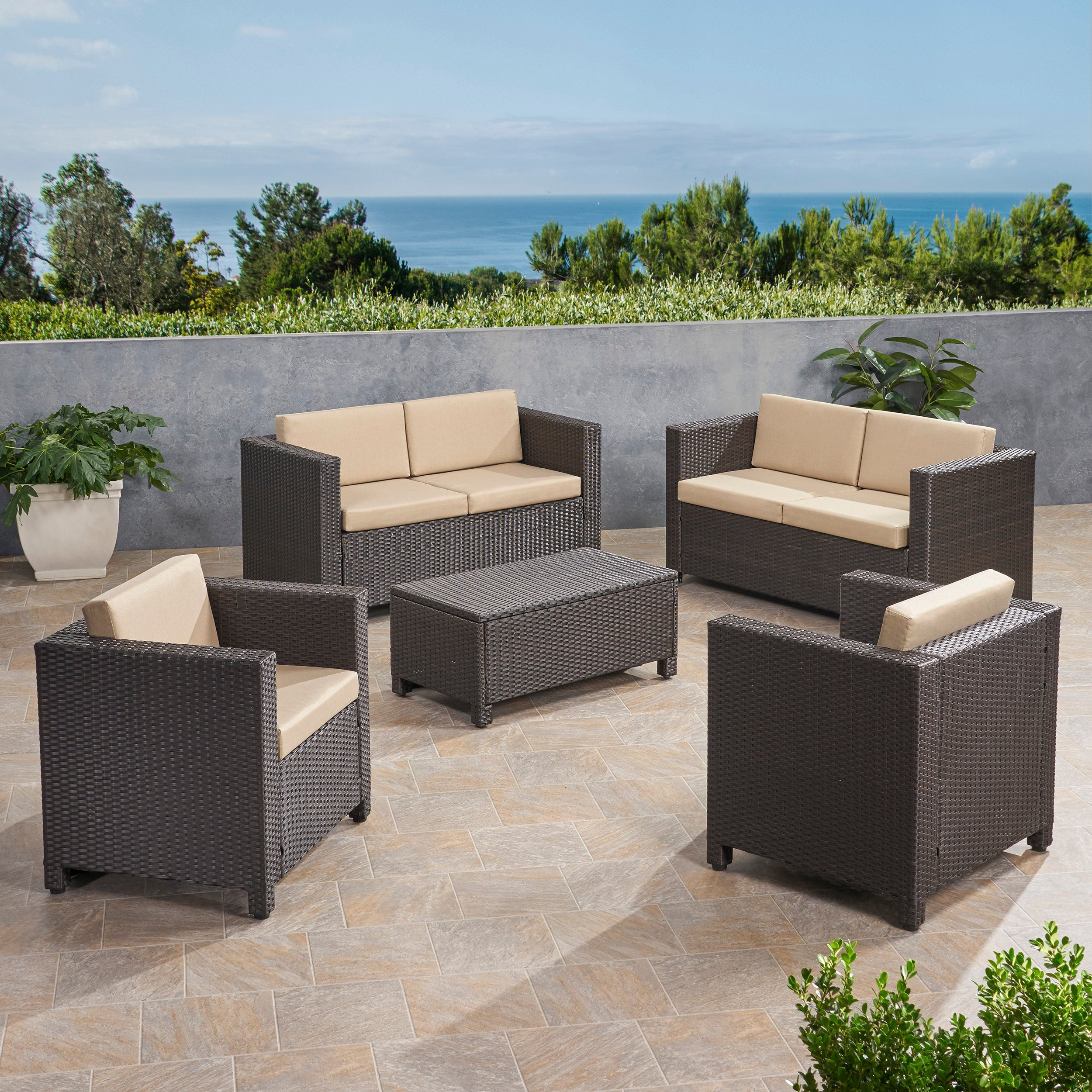 Venice 6-Seater Outdoor Sofa Set with Coffee Table