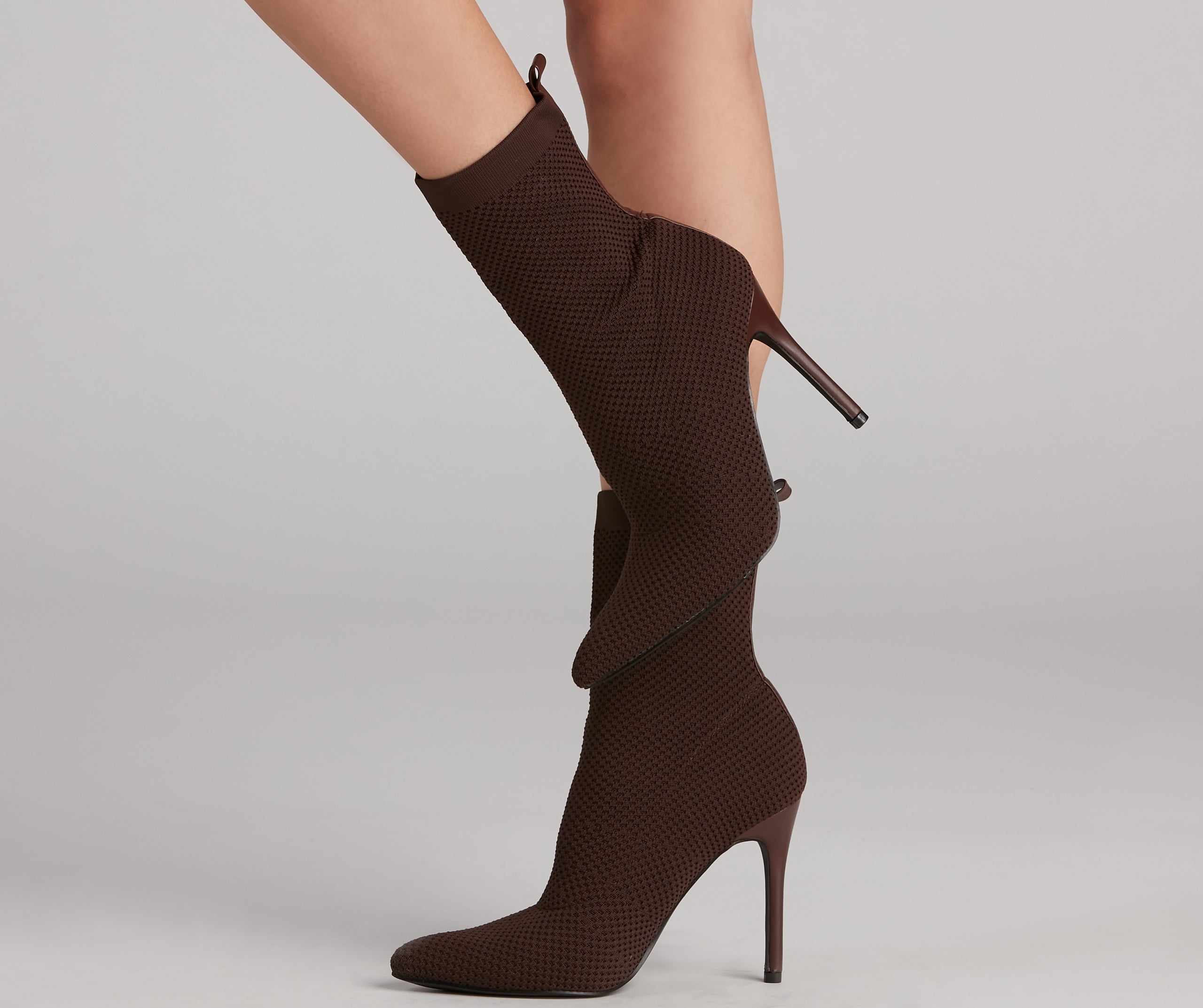 Major Strut Knit Stiletto Booties