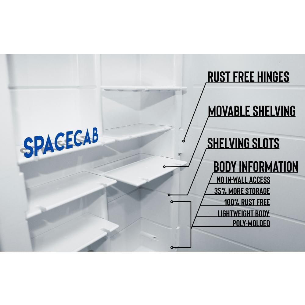 ZACA SPACECAB Media 16 in x 36 in x 312 in Frameless Recessed 1Door Medicine Cabinet with 12Shelves and Polished Edge Mirror