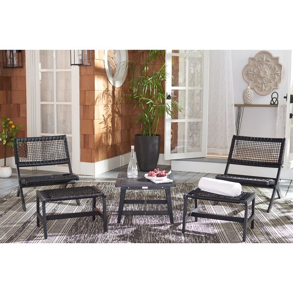 SAFAVIEH Casella Acacia/ Rope Outdoor Chair and Table Set