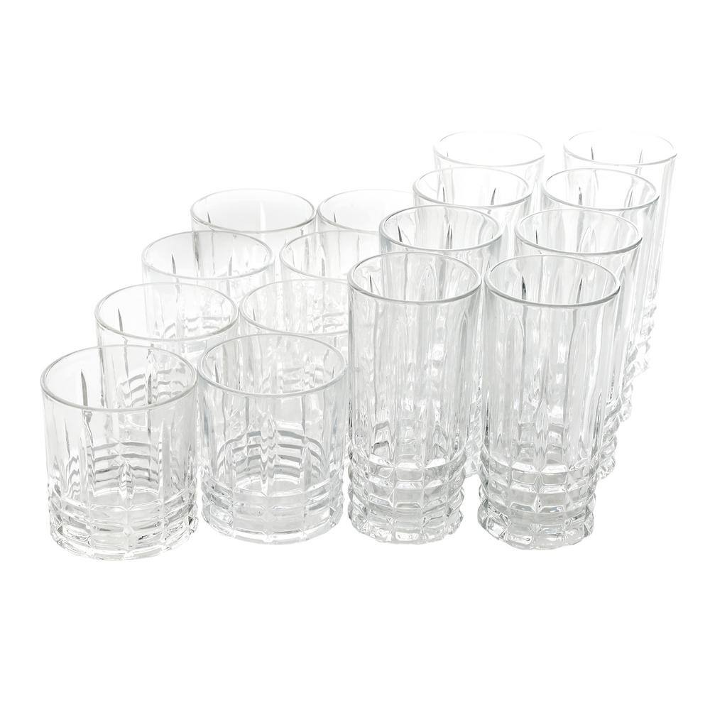 GIBSON HOME Jewelite 16-Piece Tumbler and Double Old Fashioned Glass Set 985100651M