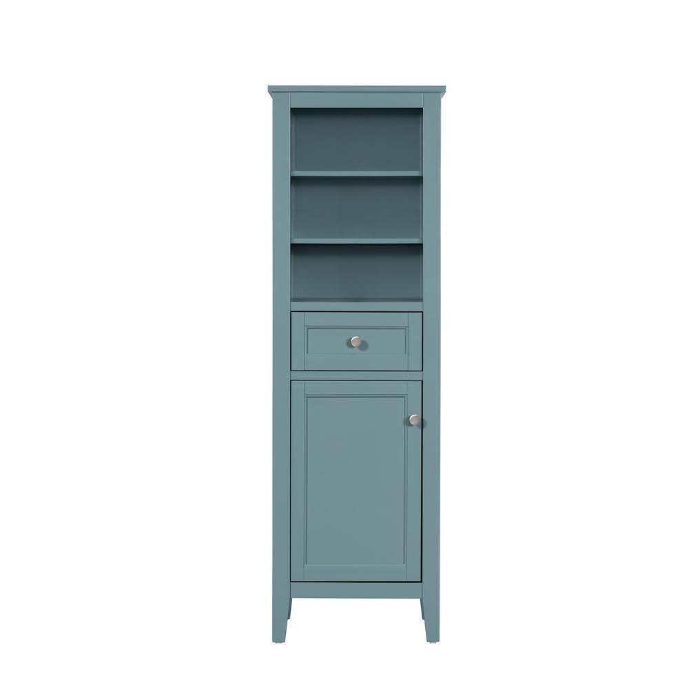 Home Decorators Collection Beverly 20 in. W x 16 in. D x 62 in. H Linen Cabinet in Aegean Teal 20303-LT20-AT