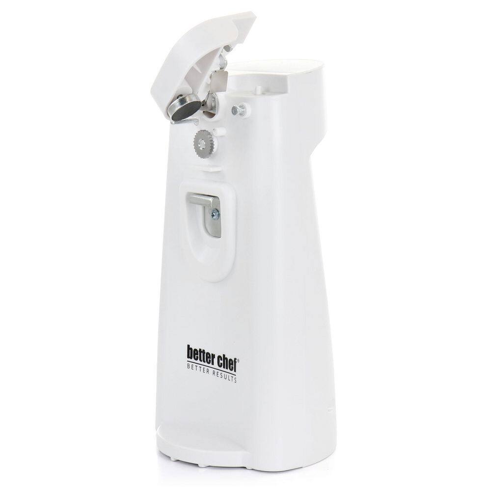 Better Chef Deluxe Electric Can Opener with Built in Knife Sharpener and Bottle Opener in White 985118699M