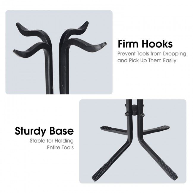 5 Pieces Fireplace Iron Standing Tools Set   base: 8\