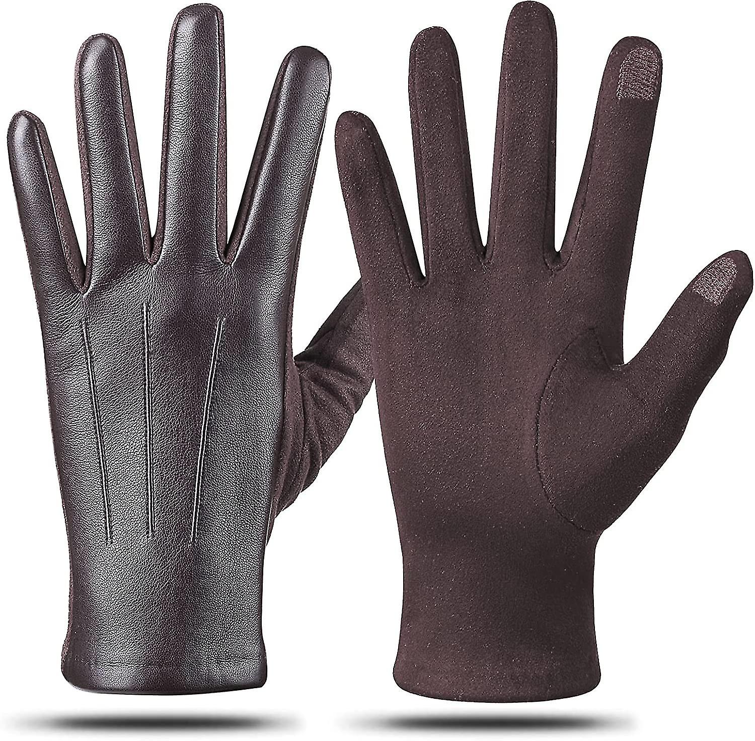 Winter Fashion Leather Gloves For Men. With Touch Screen Texting Finger Wool