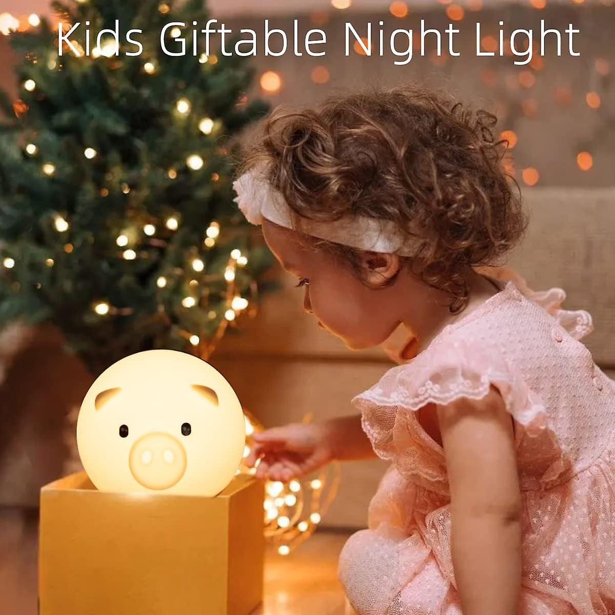 Night Light For Kids - Creative Tumbler Design ， Silicone Pig Led Nightlight ， Eye-caring Kids Night Light Suitable For Sleeping Companion ， Kids Toy