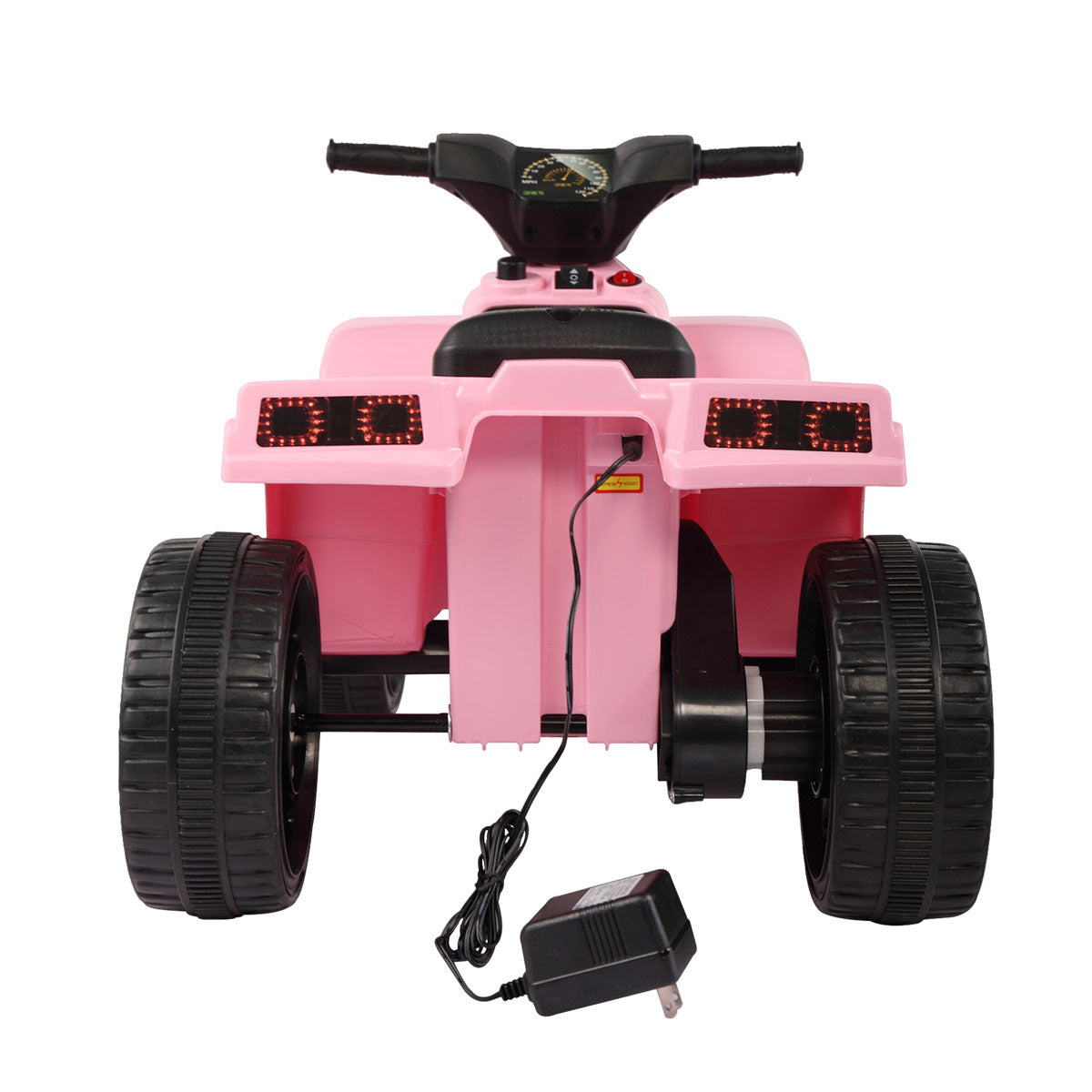 TOBBI 6V Kids Ride on ATV Quad Car 4-Wheeler Electric Toy Car W/ LED Headlight, Horn Speed Indicator, Pink