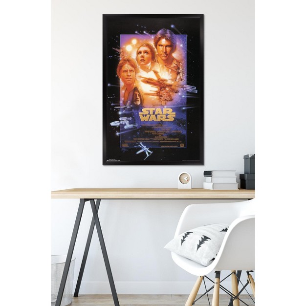 Trends International 24x36 Star Wars Episode 4 Framed Wall Poster Prints