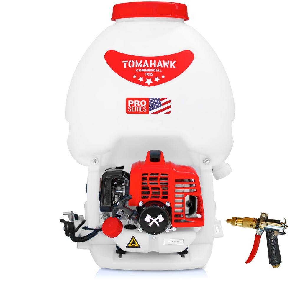 Tomahawk Power 5 Gal. Gas Power Backpack Sprayer with Foundation Gun for Pesticide Disinfectant and Fertilizer TPS25 + FG