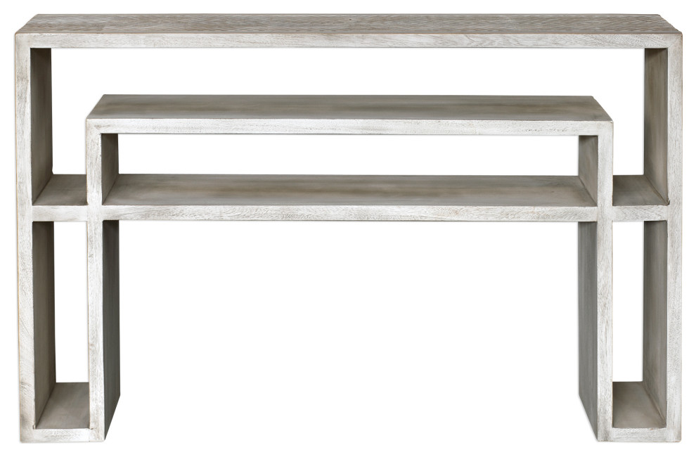 Uttermost Genara Bone White Carved Console Table   Farmhouse   Console Tables   by Hansen Wholesale  Houzz