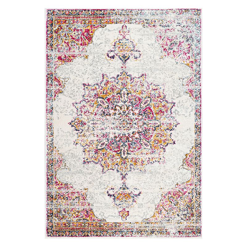 nuLOOM Sunny Wildflower Framed Medallion Rug